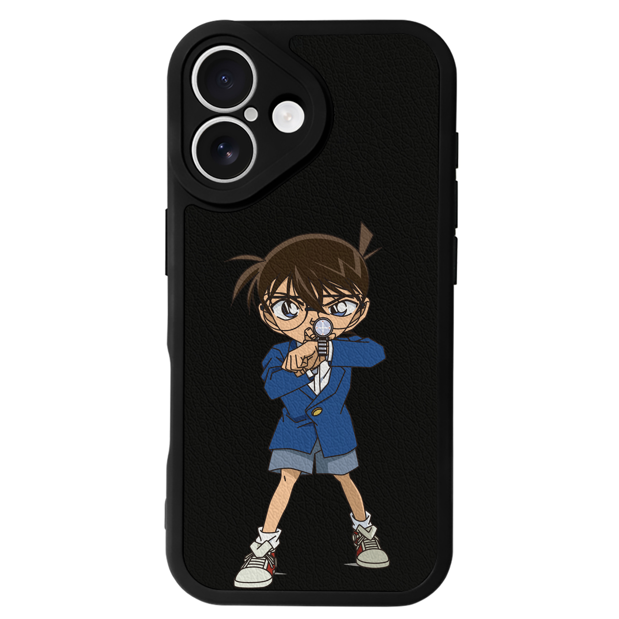 （画像用） 名探偵コナン 江戸川 コナン Detective Conan Conan Edogawa 【iPhone 16シリーズ対応】シリコンスマホケース（レザー調） 材質：シリコン